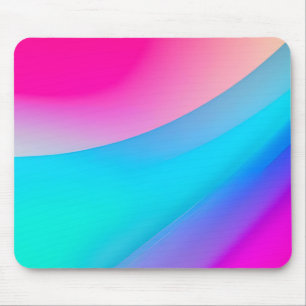 Blue pink ombre watercolor abstract pastel  mouse pad