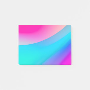Blue pink ombre watercolor abstract pastel post-it notes