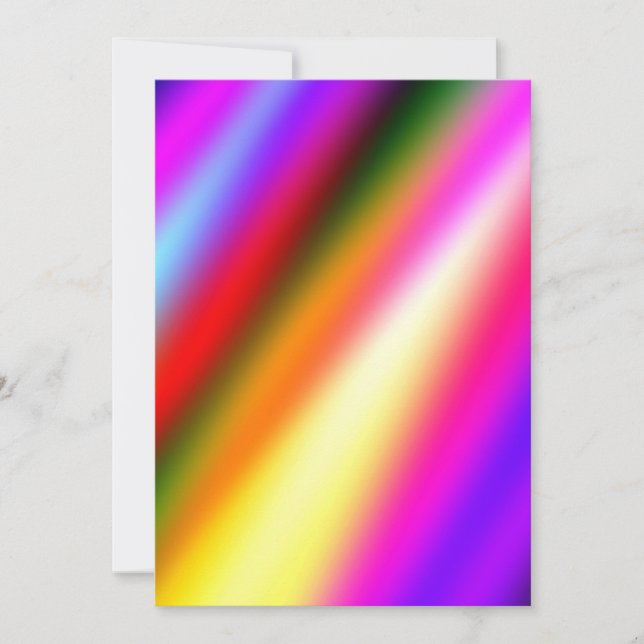 Blue pink ombre watercolor abstract pastel rainbow invitation (Front)