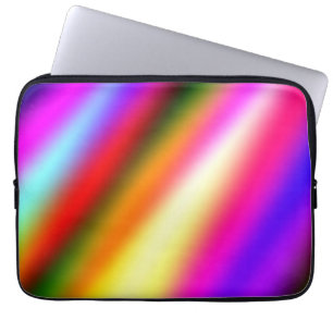 Blue pink ombre watercolor abstract pastel rainbow laptop sleeve