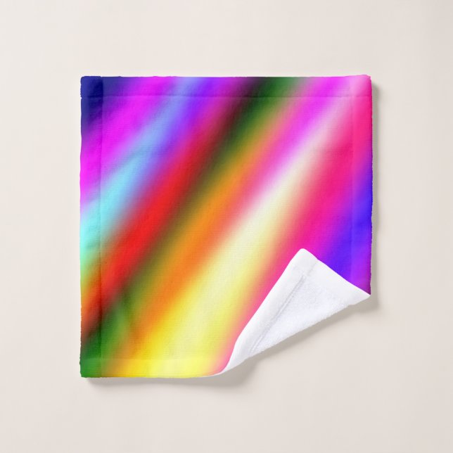 Blue pink ombre watercolor abstract pastel rainbow wash cloth (Wash Cloth)