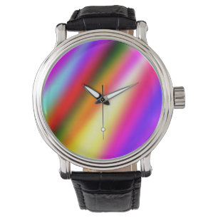 Blue pink ombre watercolor abstract pastel rainbow watch