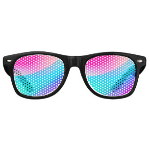 Blue pink ombre watercolor abstract pastel retro sunglasses