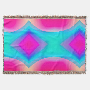Blue pink ombre watercolor abstract pastel throw blanket