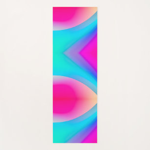 Blue pink ombre watercolor abstract pastel  yoga mat