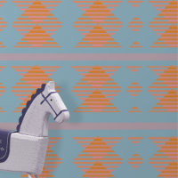 Blue Pink Orange Abstract Geometric Shapes