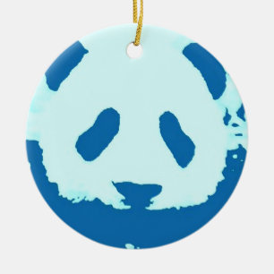 Blue Pink Panda Christmas Tree Ornament
