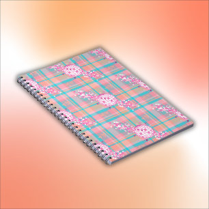Blue, Pink & Peach Pattern Notebook