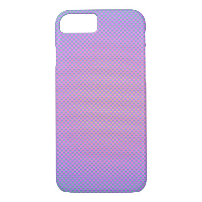 Blue pink pearl colour carbon fibre patterned Case-Mate iPhone case (Back)
