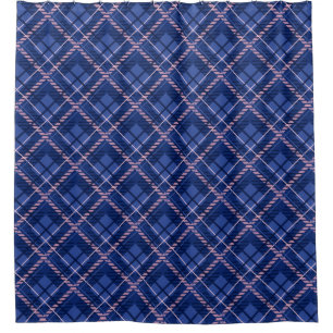 Blue & Pink Plaid Shower Curtain