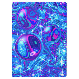 Blue pink purple abstract art clipboard 