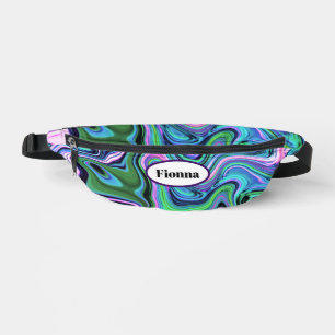 Blue Pink Purple Agate Pattern Bum Bags