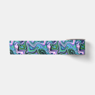 Blue Pink Purple Agate Pattern Satin Ribbon