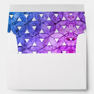 Blue pink purple flower of life, scared geometry   envelope