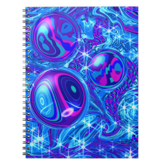 Blue Pink Purple Spiral Photo Notebook