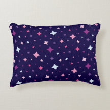 Blue Pink Purple Stars Cosmic Space Night Sky.
