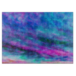 Blue Pink Purple Watercolor Art Abstract  Cutting Board