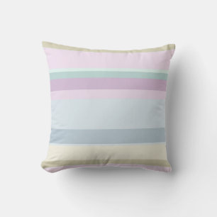 Blue Pink & Seafoam Minimal Stripe Pattern Cushion