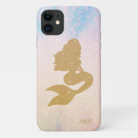 *~* Blue Pink Sparkle Gold Glitter Mermaid Initial