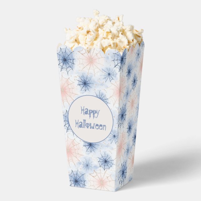 Blue Pink Spider Webs Halloween Party Favour Box (Popped)