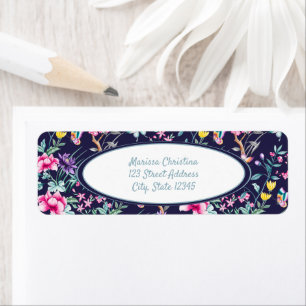 Blue Pink Teal and Yellow Floral Pattern