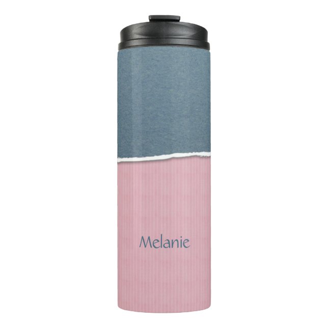 Blue & Pink Texture custom name tumbler (Front)