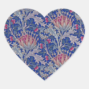 blue pink thistle heart sticker