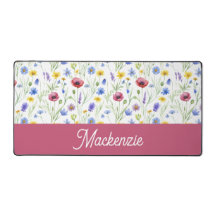 Blue Pink Wildflower Botanical Custom Name 