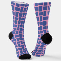 Blue Pink Woven Blocks Pattern