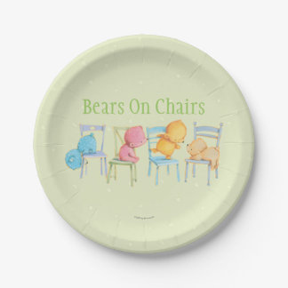 Blue, Pink, Yellow, and Brown Bears Play Paper Plate
