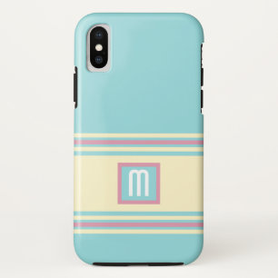 Blue Pink Yellow Monogram Modern Elegant Case-Mate iPhone Case