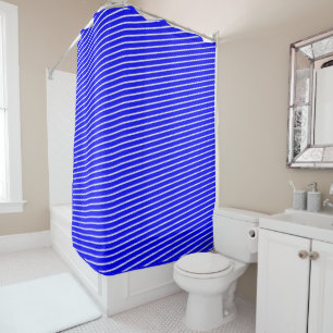 Blue Pinstripe Shower Curtain