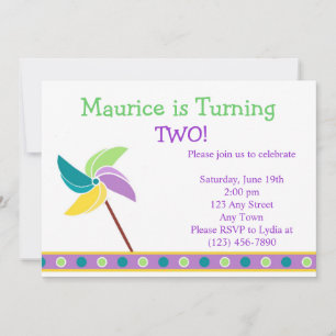 Blue Pinwheel Invitation