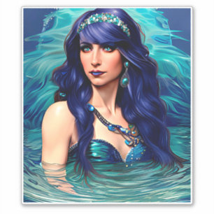 blue Pisces Mermaid Queen Original Fantasy art