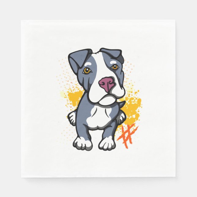 Blue Pit Bull Pup   Napkin (Front)