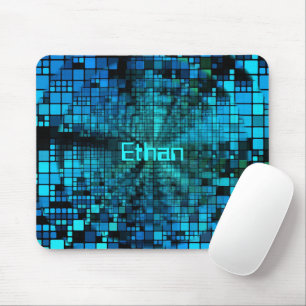 Blue Pixel Matrix Personalised Mouse Pad