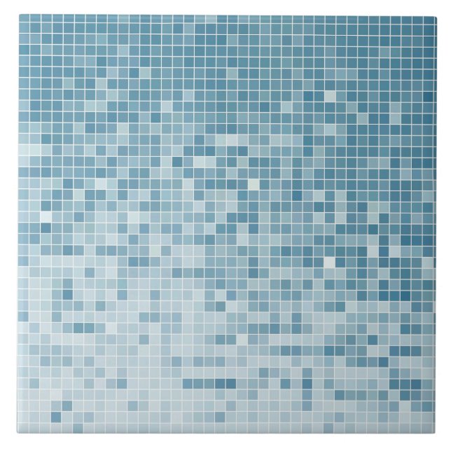 Blue Pixel Mosaic Gradient Tile (Front)