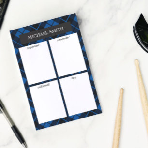 Blue Plaid 4 Categories To Do Lists Post-it Notes