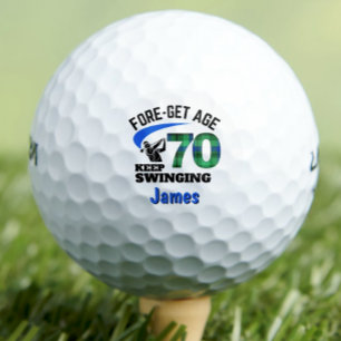 Blue Plaid 70th Birthday Party FORE-Get Age 70 Golf Balls