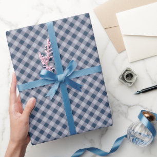 Blue Plaid All Occasion Wrapping Paper