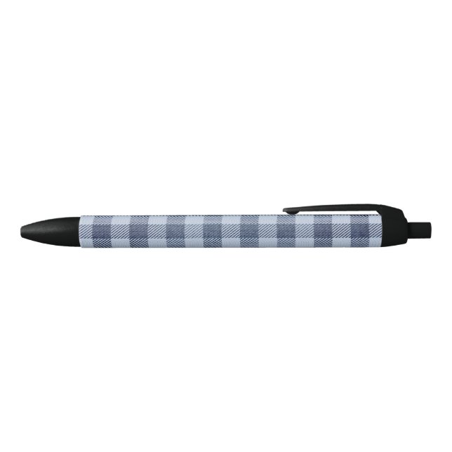 Blue Plaid Black Ink Pen (Top)