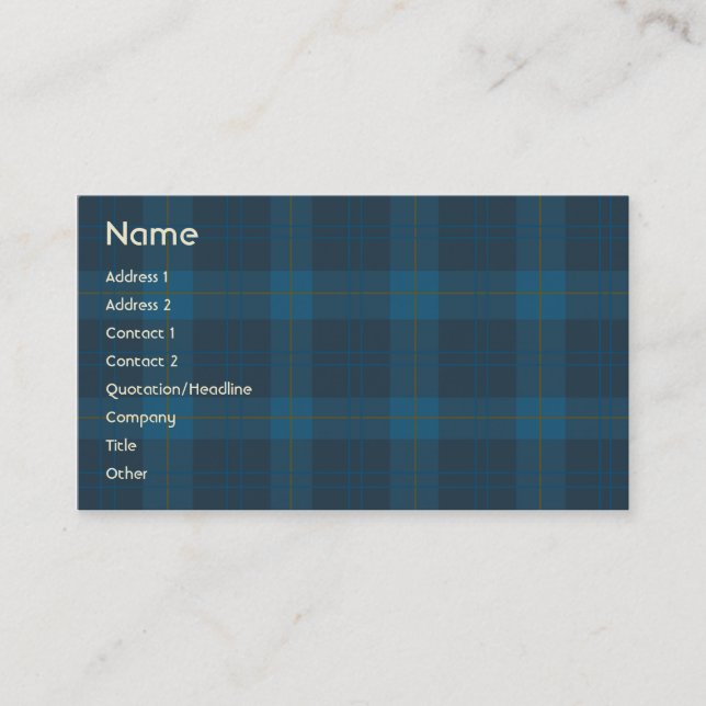 Blue Plaid - Business Card (Front)