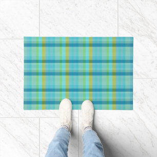Blue Plaid by Shirley Taylor Doormat