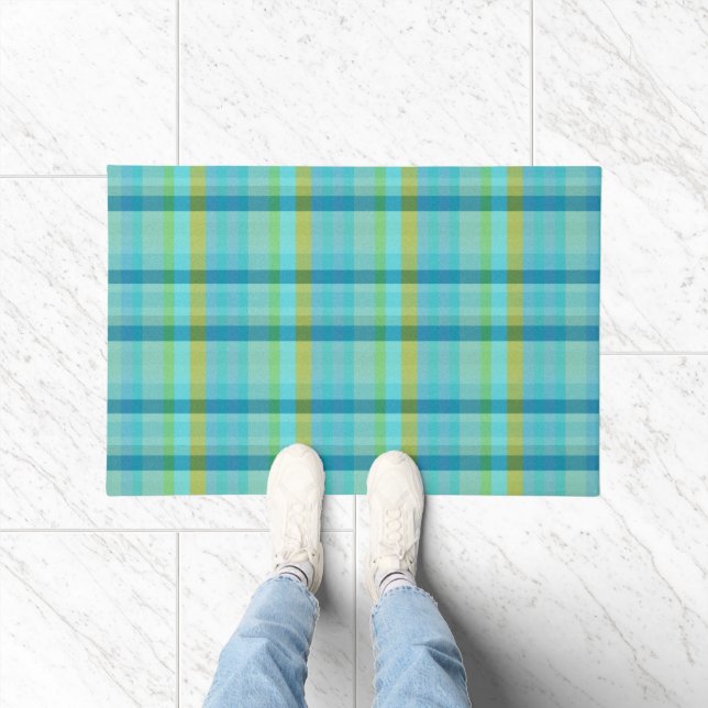 Blue Plaid by Shirley Taylor Doormat (Indoor)