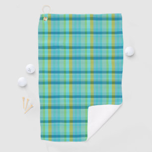 Blue Plaid by Shirley Taylor Golf Towel
