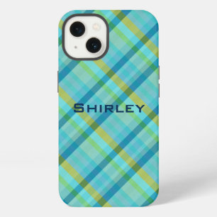 Blue Plaid by Shirley Taylor iPhone 13 Case