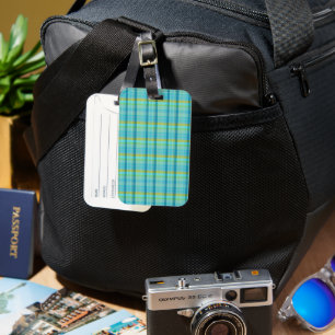 Blue Plaid by Shirley Taylor Luggage Tag