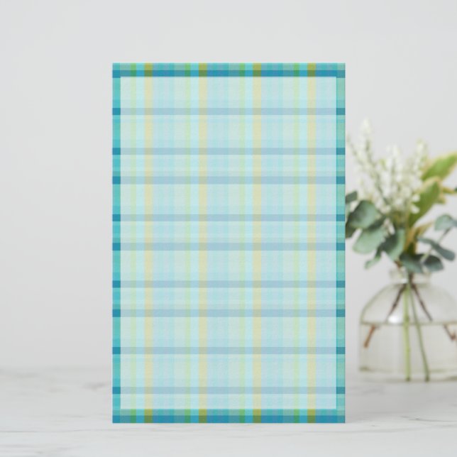Blue Plaid by Shirley Taylor Stationery (Standing Front)