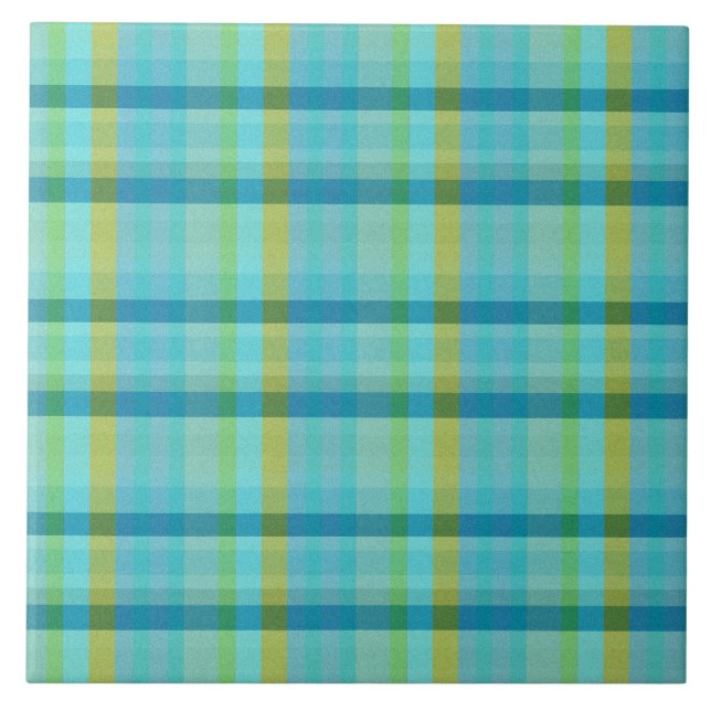 Blue Plaid by Shirley Taylor Tile (Front)