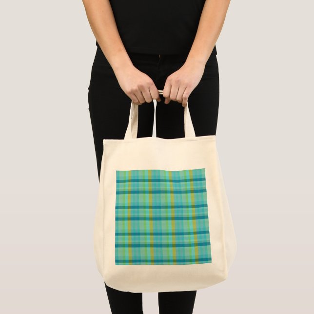 Blue Plaid by Shirley Taylor Tote Bag (Front (Product))